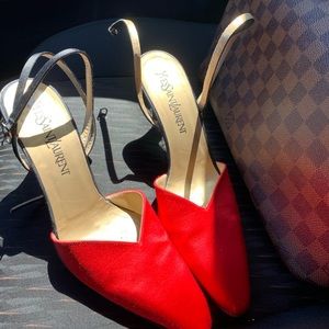 Yves Saint Laurent red tip heels
